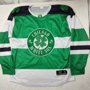 Chicago White Sox XL Green Baseball St Patricks Day Shamrock SGA Hockey Jersey